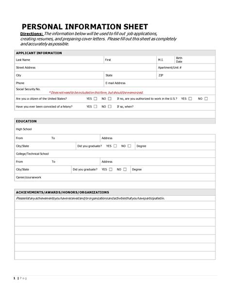 PERSONAL DATA (S HEET.
